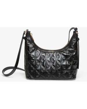 Calvin Klein Handtasche Emblem Aop Debossed Shoulder Bag - Schwarz