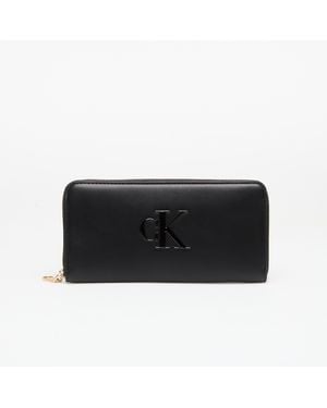 Calvin Klein Wallet Bold Ck Long Zip Around - Black