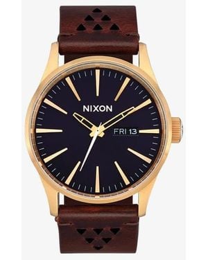 Nixon Armbanduhr Sentry Leather Watch - Blau