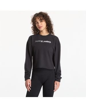 Nike Sweatshirt Pro Dri-Fit Crew-Neck French Terry Top - Zwart