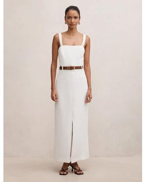 Forever New Sara Petite Tailored Column Midi Dress - Natural