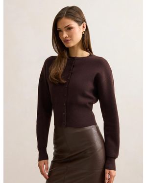 Forever New Lara Sculpted Cardigan Jumper - Brown