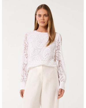 Forever New Liana Lace Blouse - White