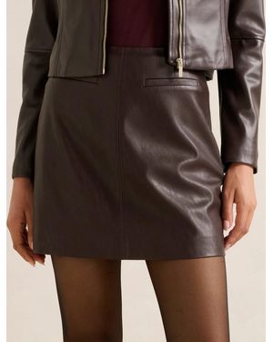 Forever New Addison Vegan Leather Mini Skirt - Brown