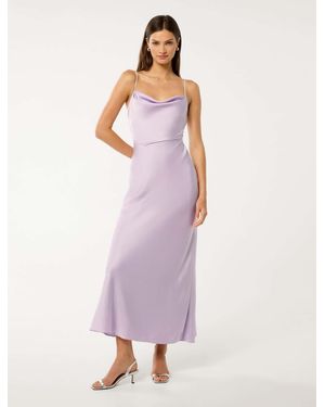Forever New Mia Satin Maxi Dress - Purple