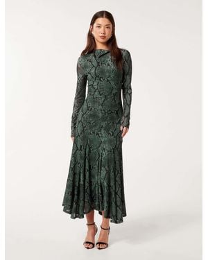 Forever New Tammy Asymmetrical Hem Midi Dress - Natural