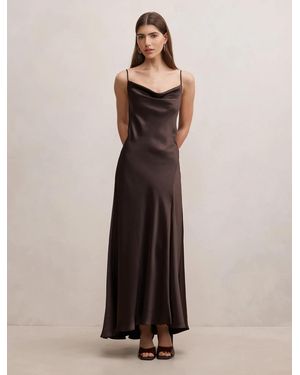 Forever New Tilesha Satin Cowl Slip Maxi Dress - Natural