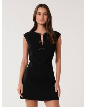 Forever New Clover Snaffle Detail Mini Dress - Natural