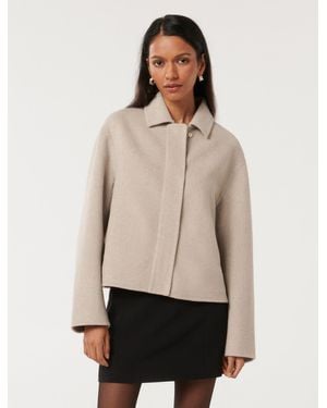 Forever New Eden Petite Zip Front Felled Jacket - Natural