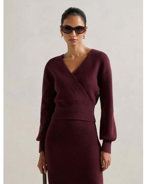 Forever New Sloane Petite Wrap Knit Jumper Top - Red