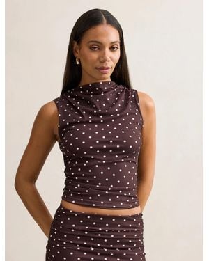 Forever New Danni Draped Sleeveless Top - Brown