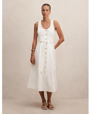 Forever New Priscilla Button Down Midi Dress - Natural