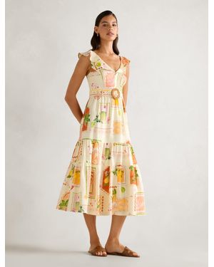 Forever New Layne Printed Midi Dress - Metallic
