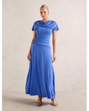Forever New Gemini High Neck Jersey Maxi Dress - Blue