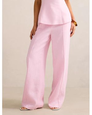Forever New Posey Linen Wide Leg Pant - Pink