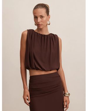 Forever New Sutton Sleeveless Bubble Top - Brown