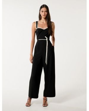 Forever New Rosalind Contrast Jumpsuit - Black