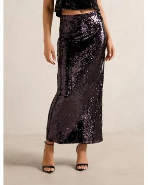 Forever New Nora Sequin Midi Skirt - Black