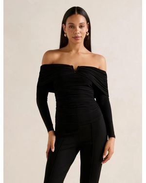 Forever New Keely Hardwear Bardot Top - Black