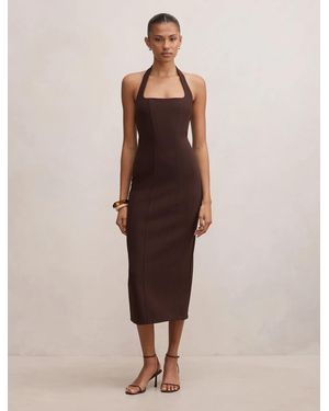 Forever New Gina Halter Bodycon Midi Dress - Natural
