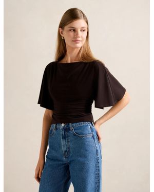 Forever New Paige Flutter Sleeve Tie Back Top - Blue