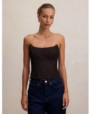Forever New Lara Lace Corset Top - Blue