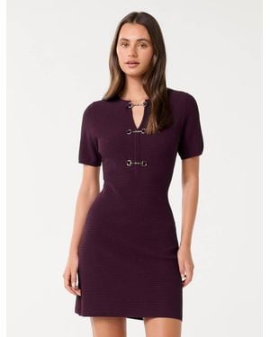 Forever New Leena Trim Detail Mini Dress - Purple