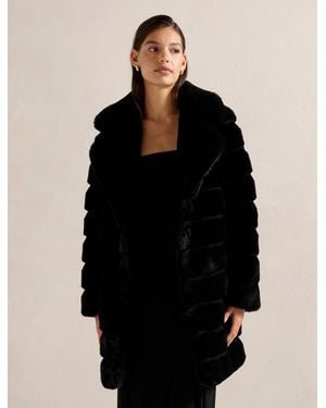 Forever New Tara Fur Coat - Black