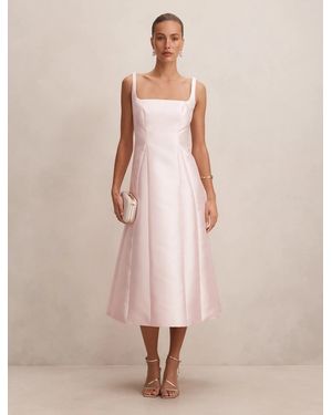 Forever New Kayla Structured Satin Midi Dress - Pink