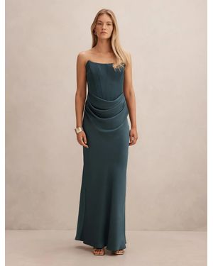 Forever New Isra Drape Strapless Maxi Dress - Blue