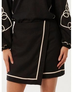 Forever New Claude Wrap Mini Skirt - Black