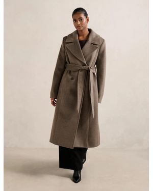 Forever New Blake Petite Double Breasted Coat - Natural