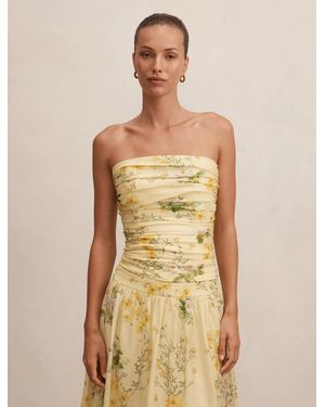 Forever New Palmer Gathered Strapless Top - Natural