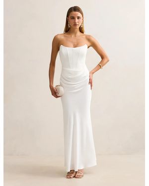 Forever New Isra Drape Strapless Maxi Dress - Natural