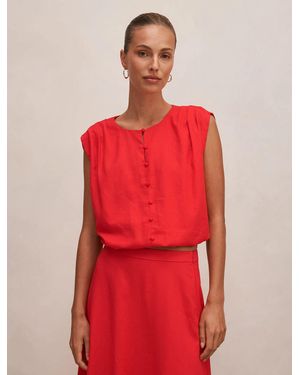 Forever New Naia Bubble Hem Top - Red