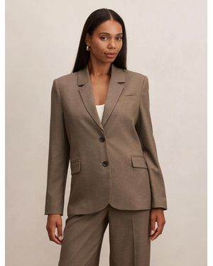 Forever New Rhiannon Single Breasted Blazer Jacket - Natural
