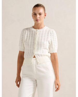 Forever New Bianca Stitch Detail Knit Top - White