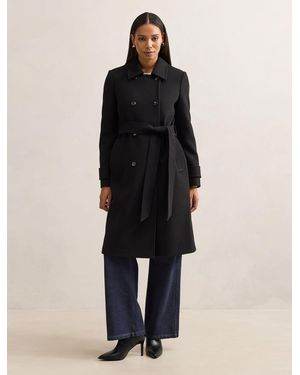 Forever New Sophie Double Breasted Wrap Coat - Blue