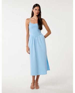 Forever New Dylan Cotton Midi Dress - Blue