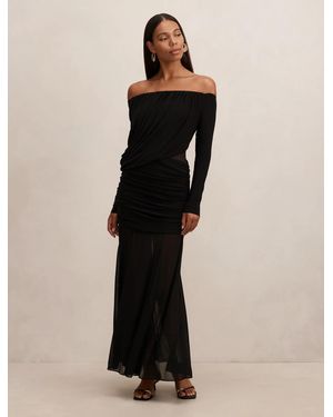 Forever New Belinda Bardot Draped Maxi Dress - Natural