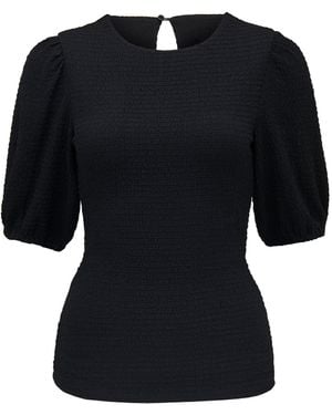 Forever New 'Jolanta Textured Puff-Sleeve Top - Black