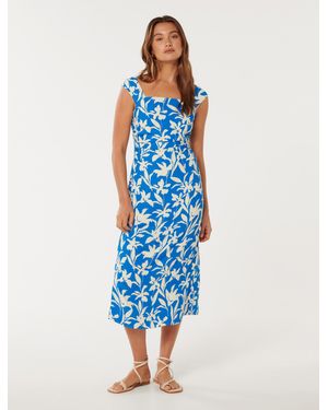 Forever New Tasmin Ruched Midi Dress - Blue