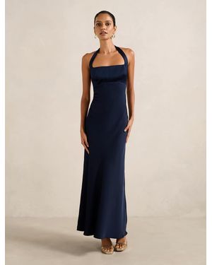 Forever New April Petite Open-Back Maxi Dress - Blue