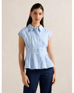 Forever New Carina Pleated Shirt - Blue
