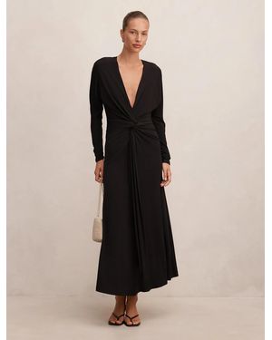 Forever New Solana Draped Front Tie Maxi Dress - Black