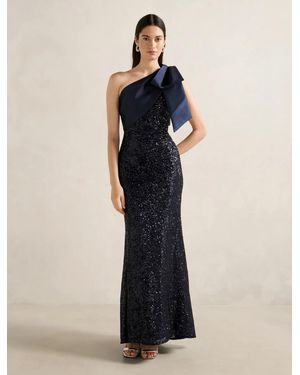 Forever New Delta Sequin Bow Maxi Dress - Blue
