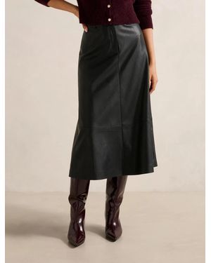 Forever New Jaelyn Vegan Leather Midi Skirt - Black