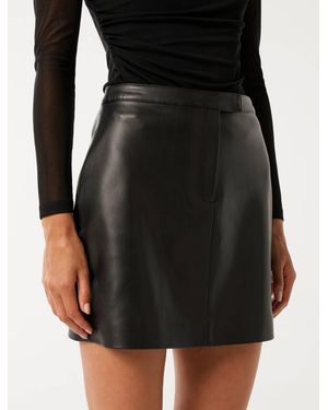 Forever New Gemma Vegan Leather Mini Skirt - Black