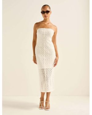 Forever New Arianna Crochet Midi Dress - Natural