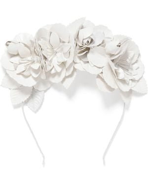 Forever New Penelope Pu Flower Bud Crown Fascinator - Natural